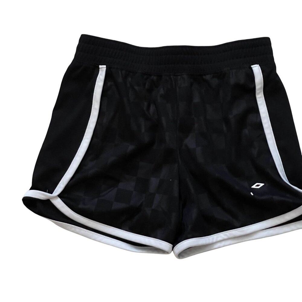 Umbro Girls Black White Stripe Shorts Size Medium 7/8
